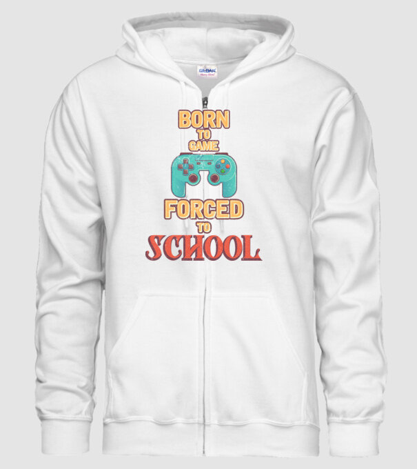 Born to game model alb pe tricou