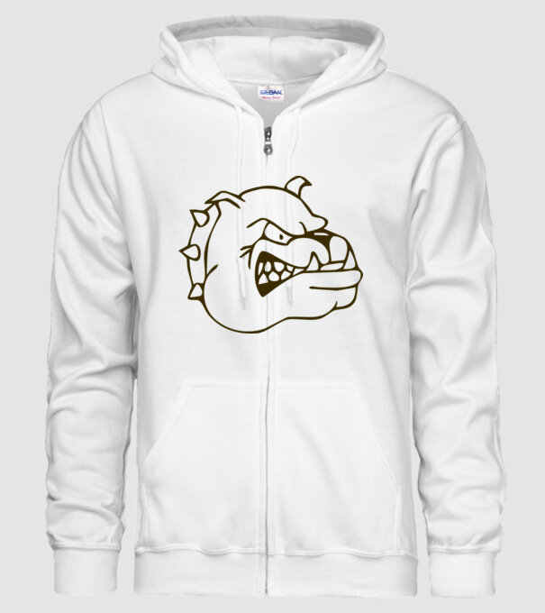 Bulldog model alb pe tricou