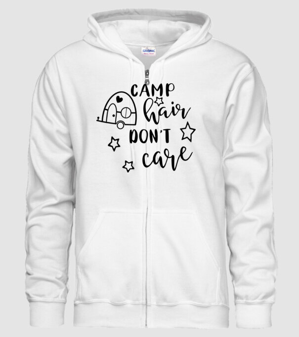 Camp hair trailer model alb pe tricou