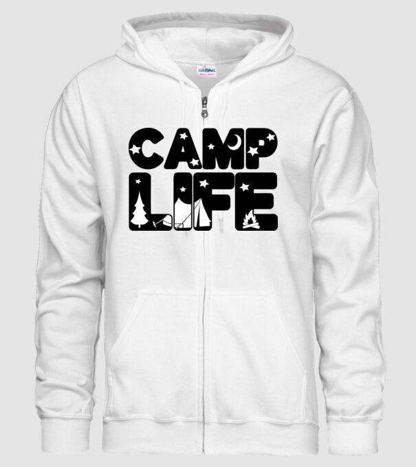 Camp life 2c model alb pe tricou