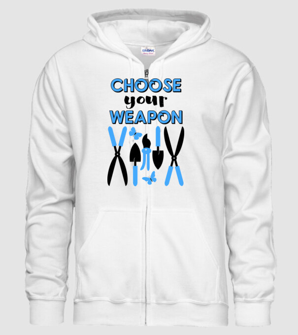 Choose your weapon model alb pe tricou
