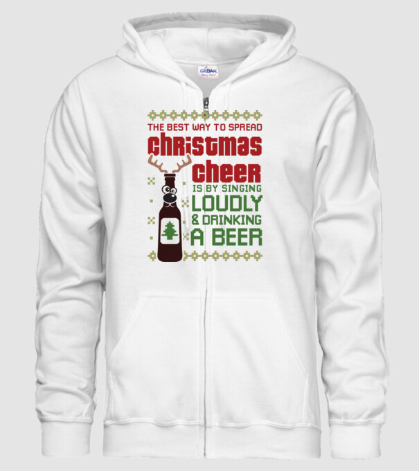 Christmas cheer beer pulovăr urât model alb pe tricou