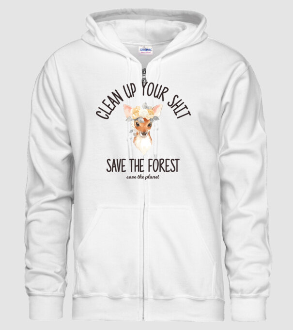 Clean up your shit model alb pe tricou