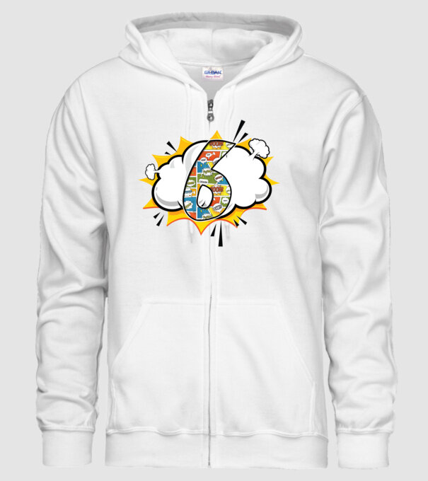 Birthday Comic Number 6 model alb pe tricou