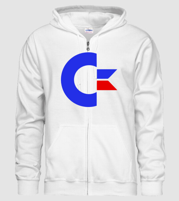 Logo Commodore model alb pe tricou