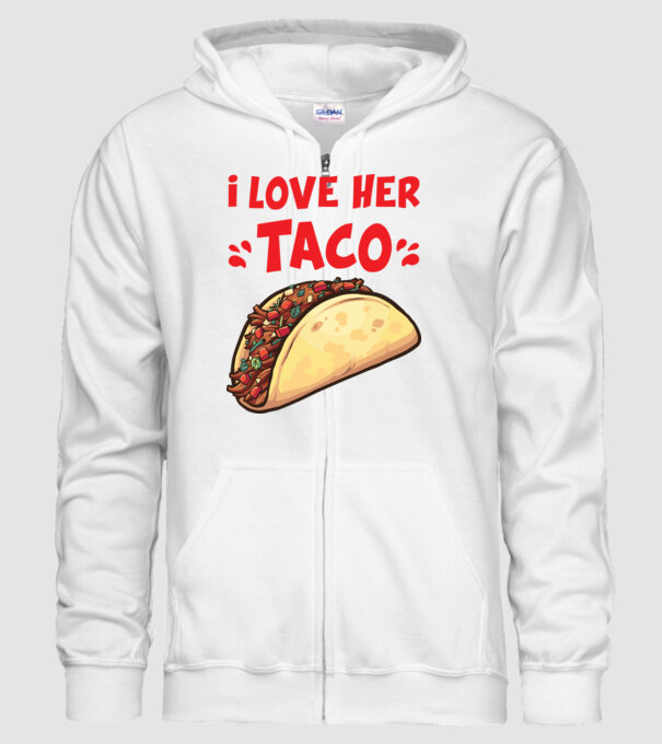 Couple TACO model alb pe tricou