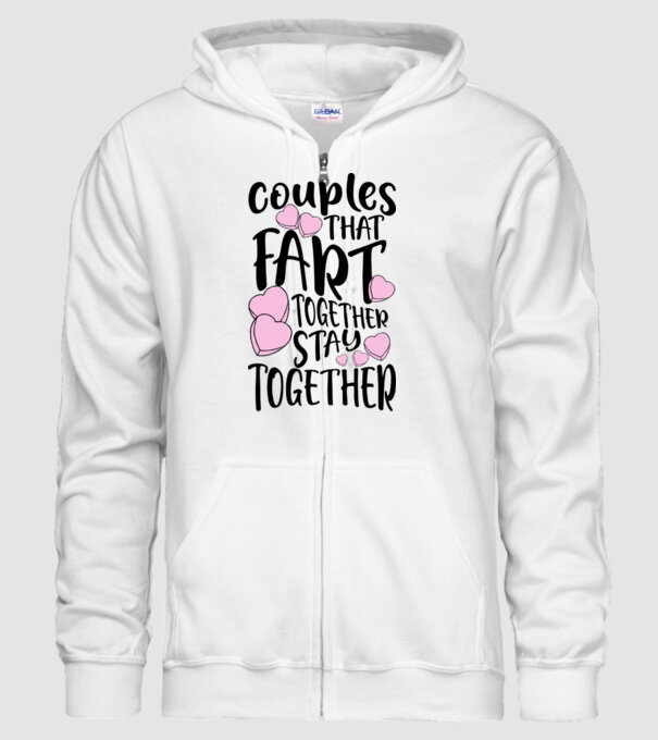 Couples are fart together are stay together model alb pe tricou