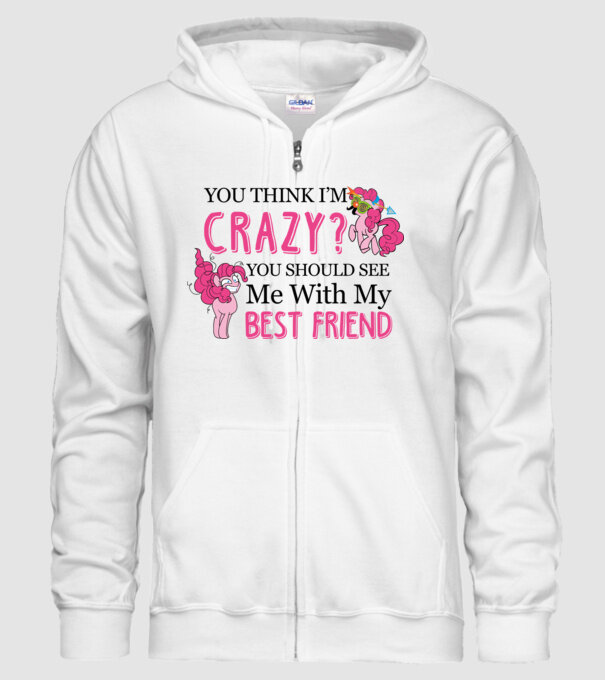 Crazy Friend Unicorn model alb pe tricou