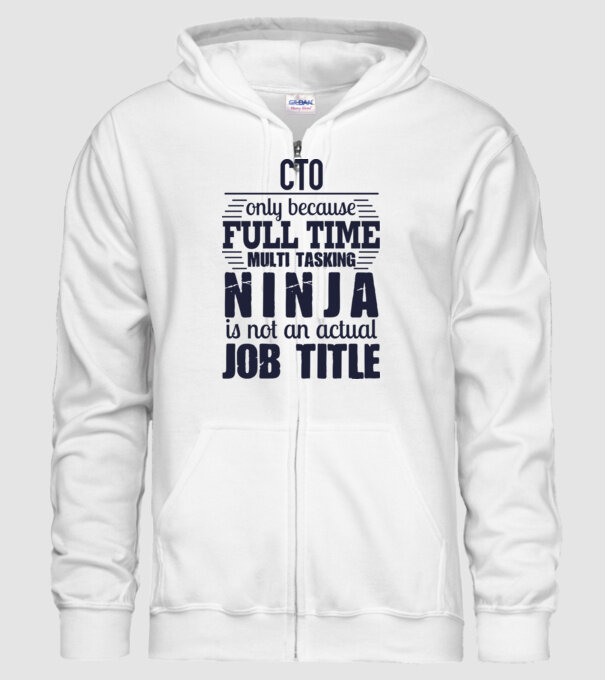 CTO-full time ninja model alb pe tricou