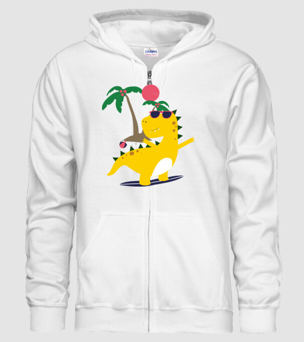 dinozaur drăguț vară model alb pe tricou