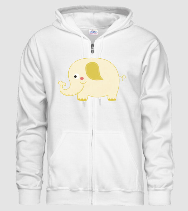 Cute elephant model alb pe tricou