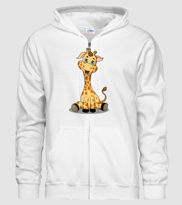 Cute giraffe model alb pe tricou