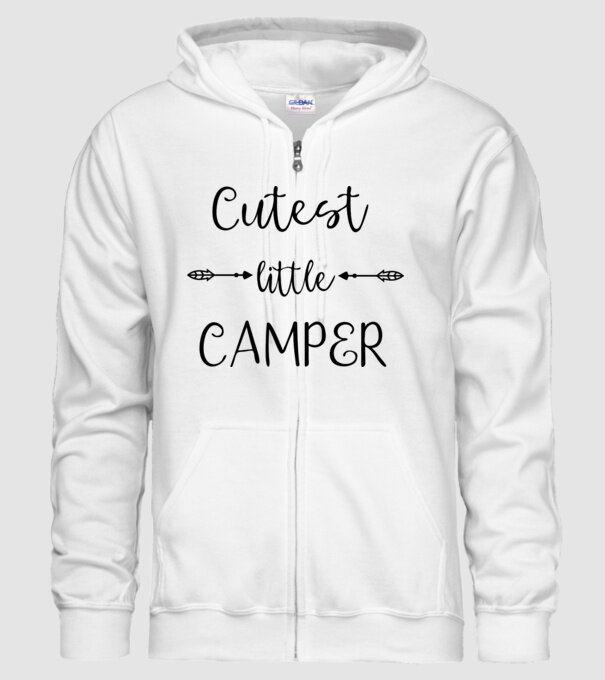 Cutest little camper model alb pe tricou