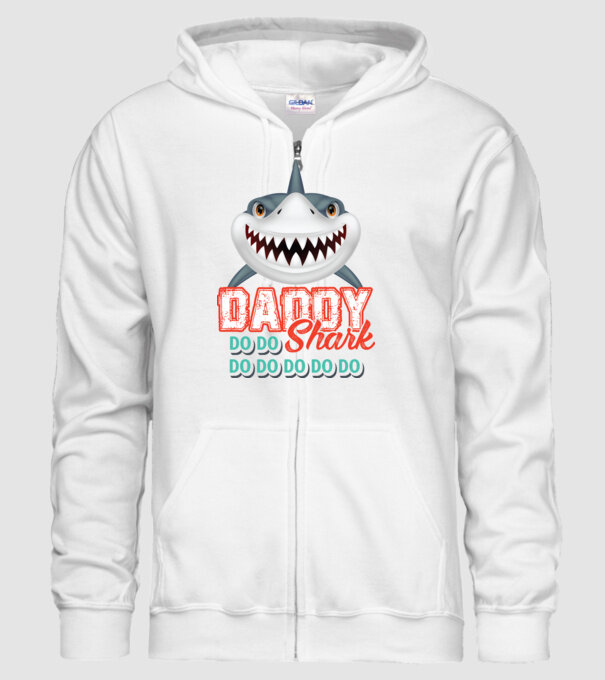 Daddy shark model alb pe tricou