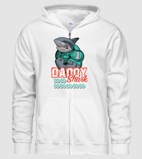 Daddy Shark do do do do model alb pe tricou