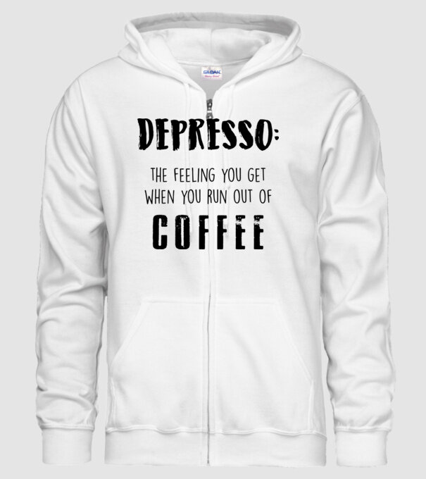 Depresso model alb pe tricou