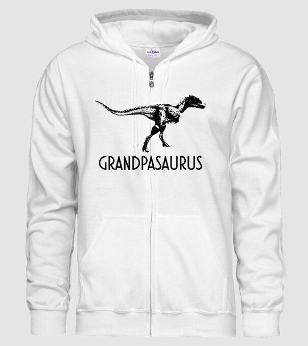 Familia de dinozauri Grandpasaurus model alb pe tricou