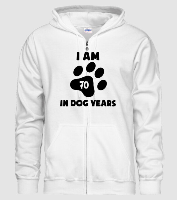 Dog year - 70 model alb pe tricou
