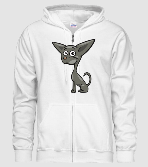 Dog silhouette model alb pe tricou