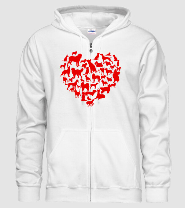 Doggy heart model alb pe tricou