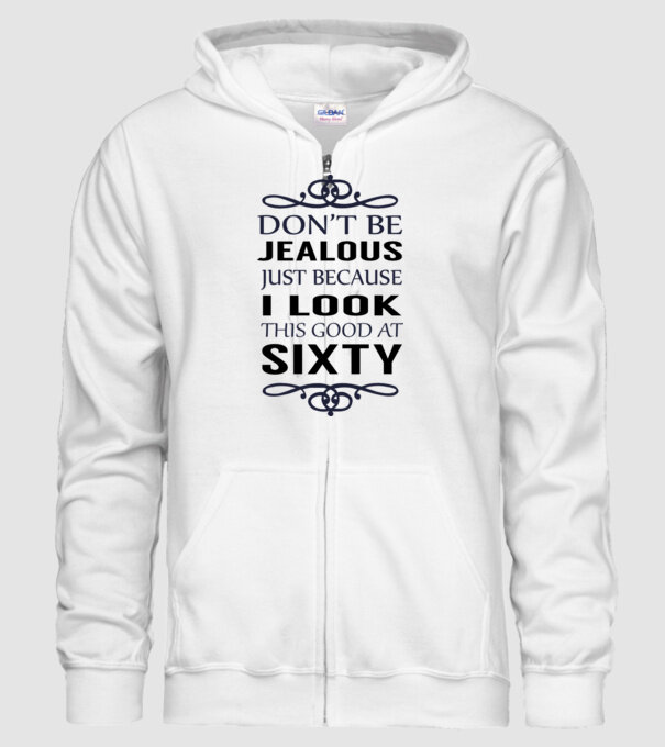'Don''t be jealous - 60' model alb pe tricou