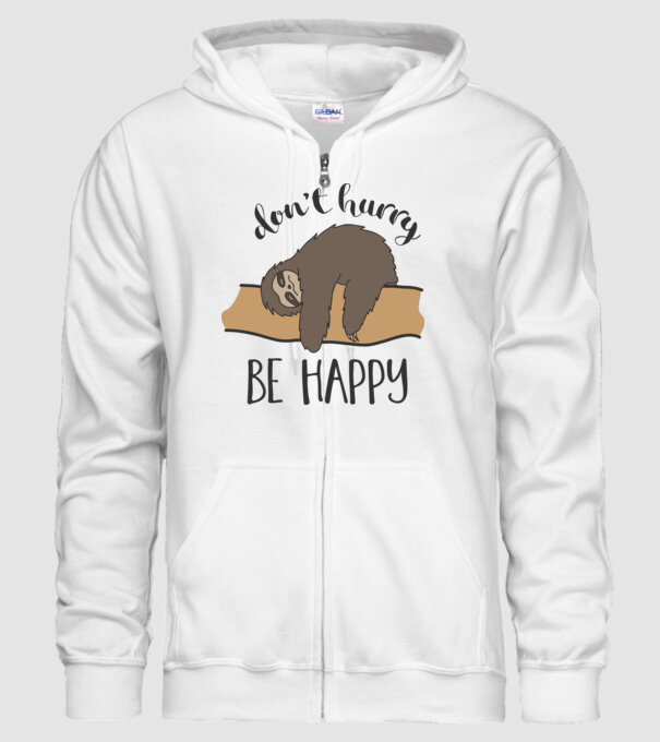 Dont hurry sloth model alb pe tricou