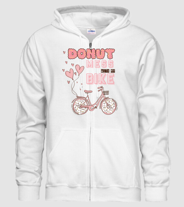 Donut mess with my bike model alb pe tricou