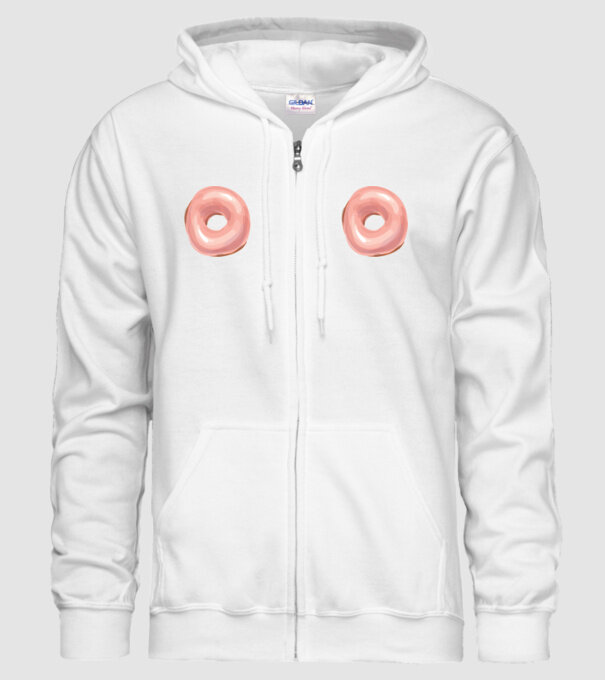 Donut titties model alb pe tricou