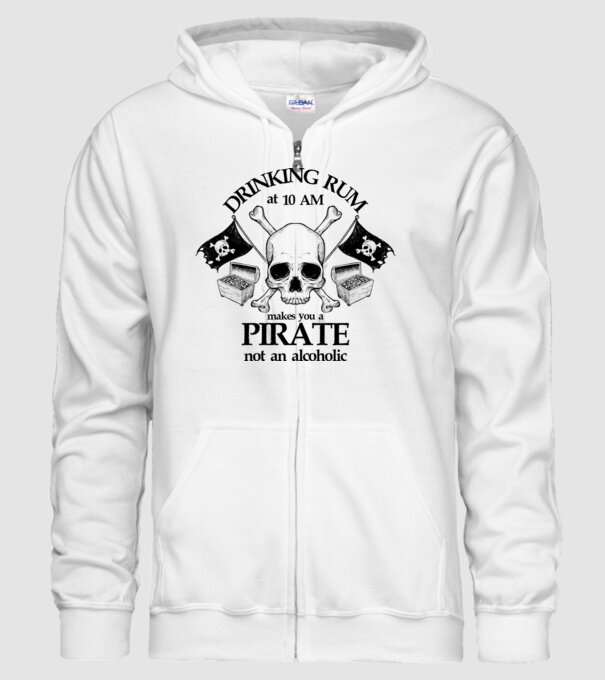 Drinking rum model alb pe tricou