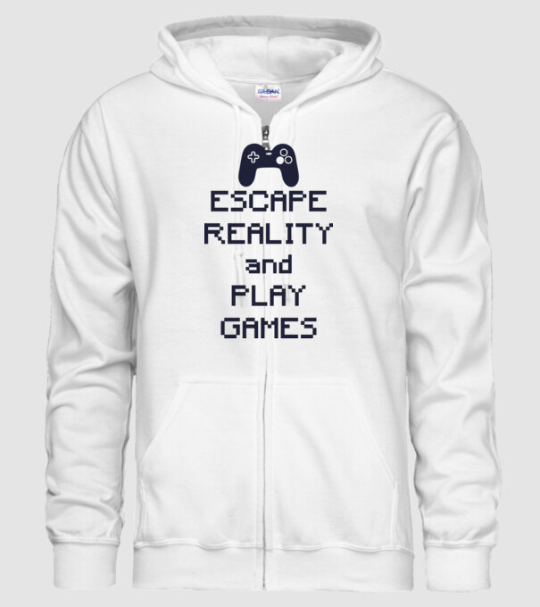 Escape reality model alb pe tricou