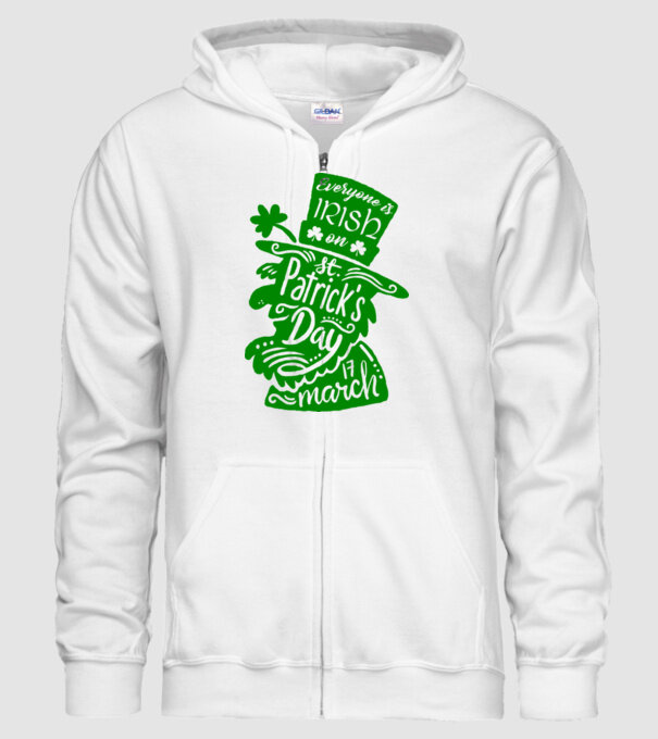 Everyone is irish leprechaun model alb pe tricou