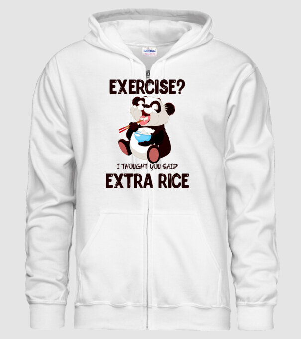 Exercise panda model alb pe tricou