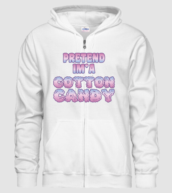 Vată de zahăr carnaval model alb pe tricou