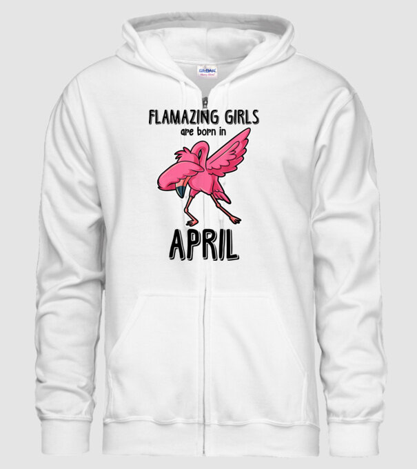 Flamazing girls are born in april black model alb pe tricou