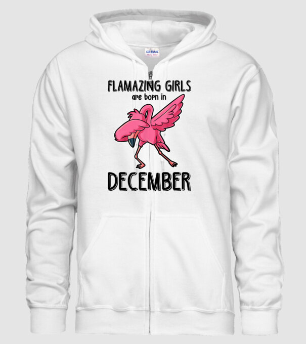 Flamazing girls are born in december black model alb pe tricou