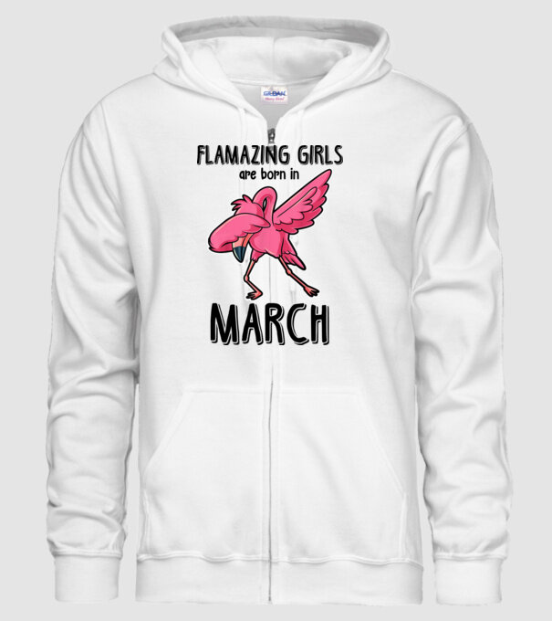 Flamazing girls are born in march black model alb pe tricou