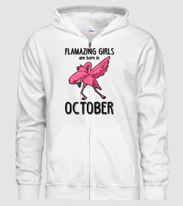 Flamazing girls are born in october black model alb pe tricou