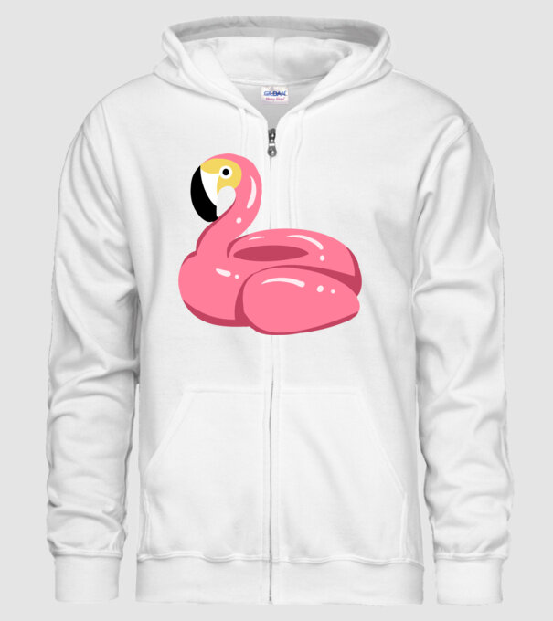 Flamingo colac de înot model alb pe tricou