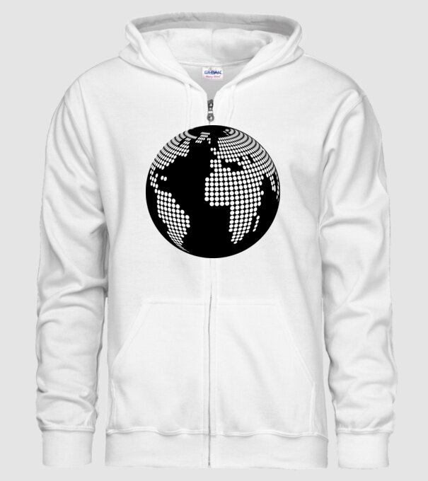 Glob pământesc model alb pe tricou