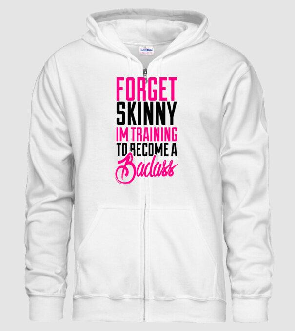 Forget Skinny model alb pe tricou