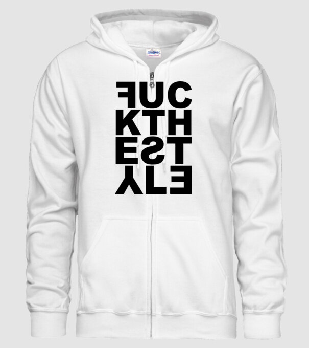 Fuck The Style model alb pe tricou