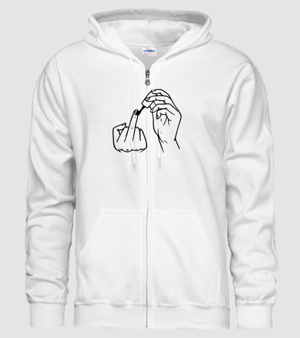 Nail polish Fuck U model alb pe tricou