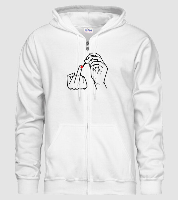 Nail polish Fuck U model alb pe tricou