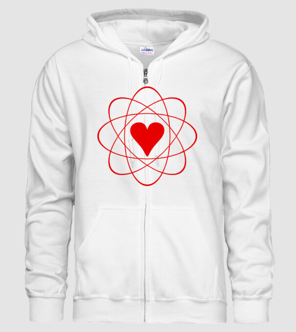 Inimă fuziune model alb pe tricou