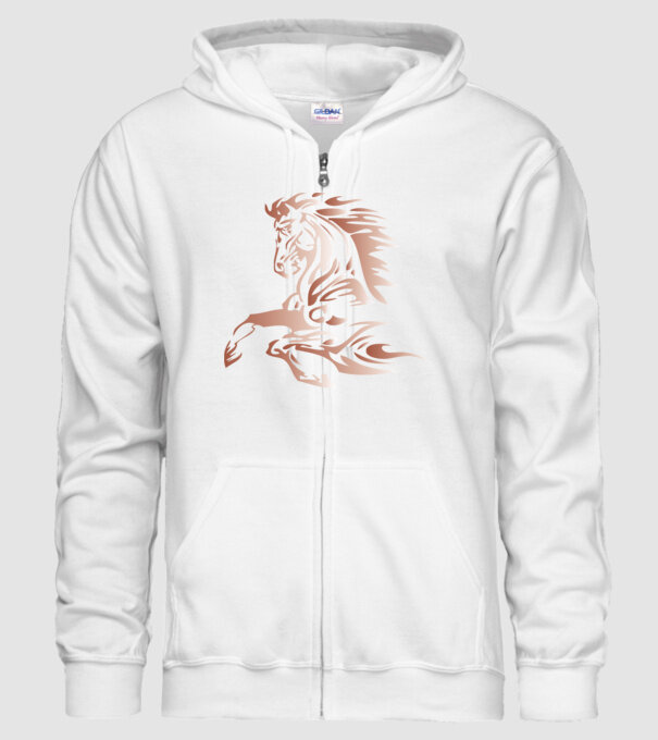 cal alergând model alb pe tricou