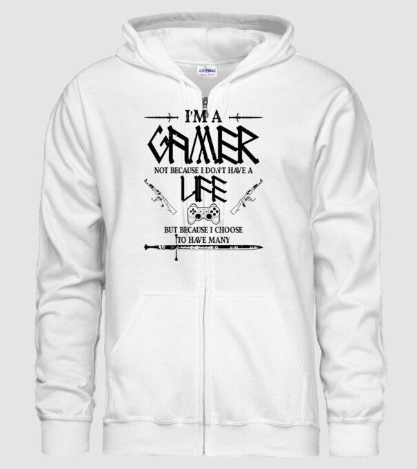 Gamer Life model alb pe tricou