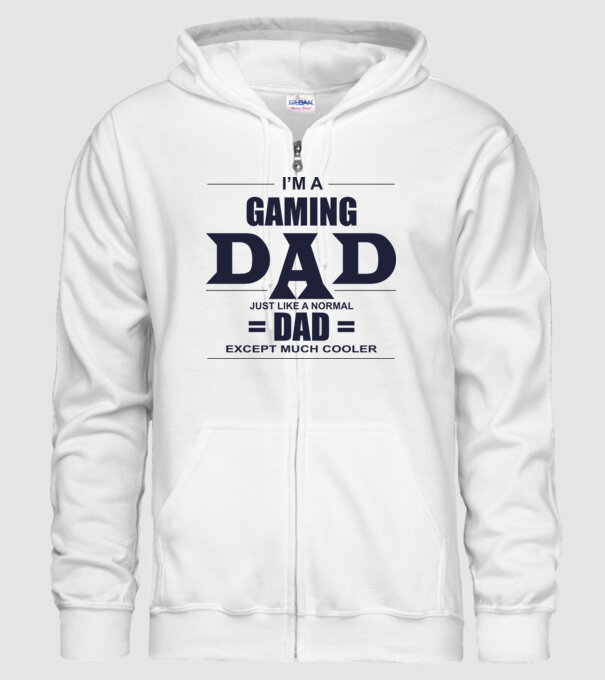 Gaming dad model alb pe tricou