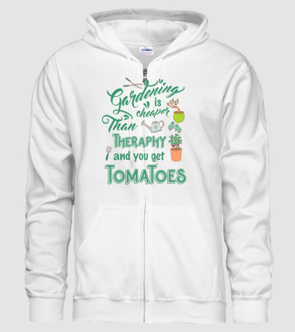 Gardening is cheaper than theraphy model alb pe tricou