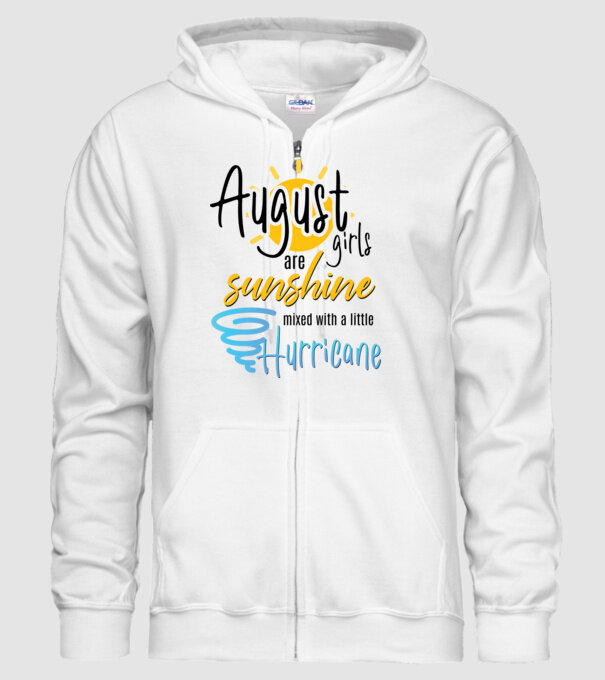 August Girls are Sunshine mixed with a little Hurricane model alb pe tricou