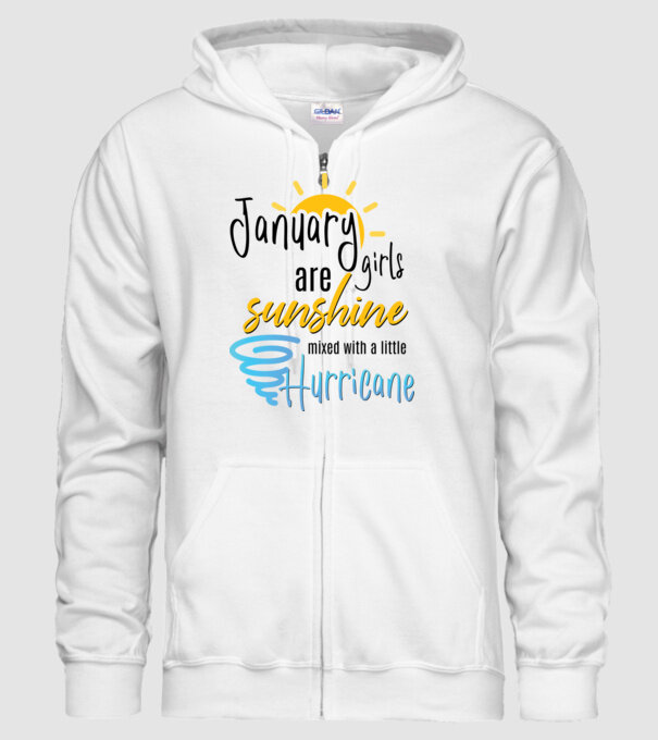 January Girls are Sunshine mixed with a little Hurricane model alb pe tricou